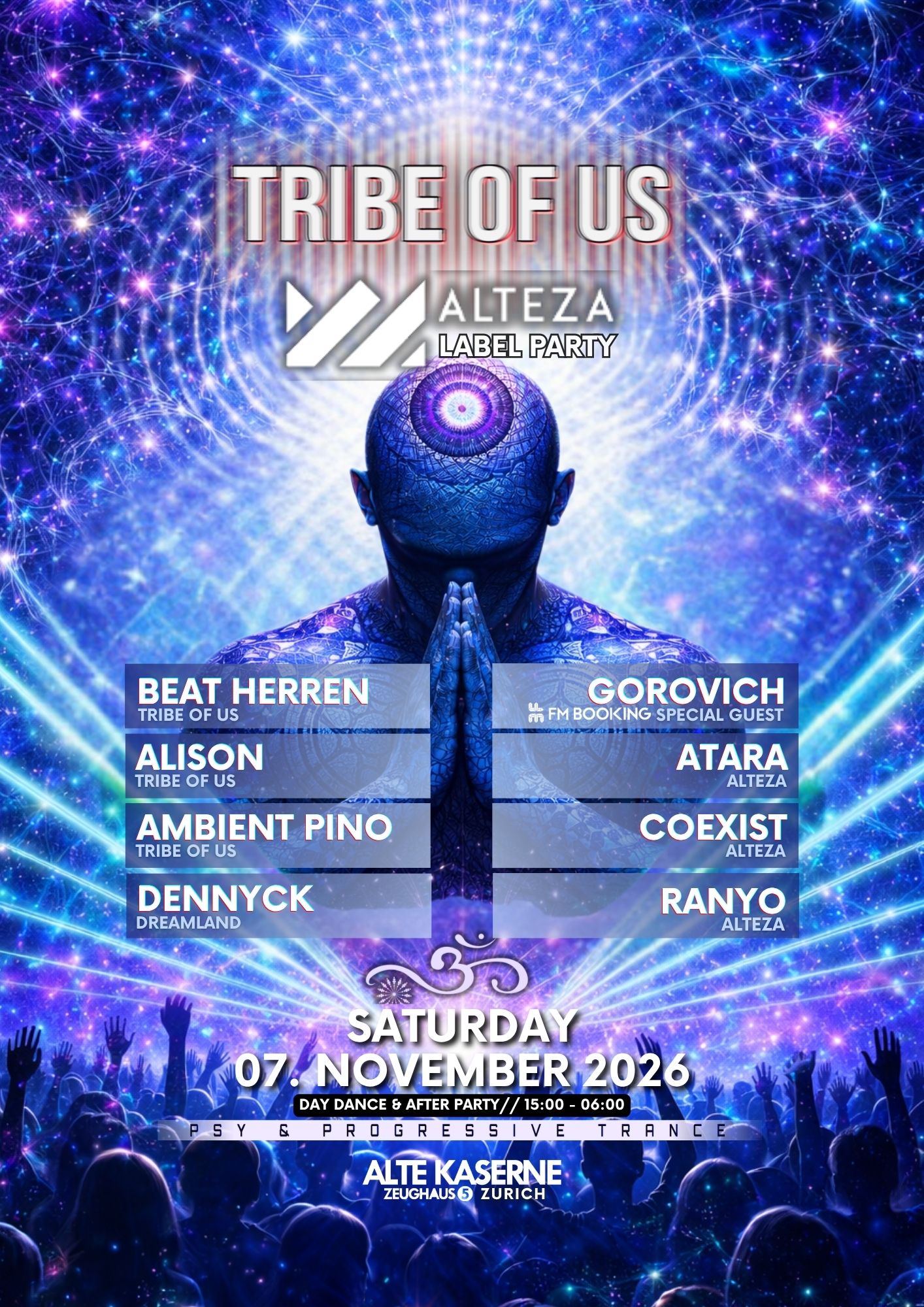 Flyer: Tribe of Us & Alteza Label Party, 7. November 2026